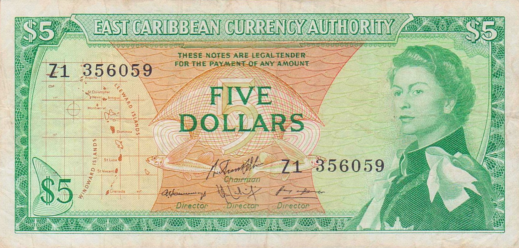 East Caribbean 5 1965 VF P-14/h2 <B>[Z1 Replacement]</B>